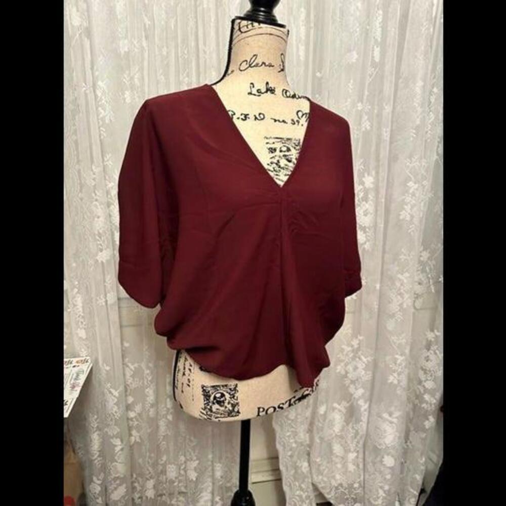 Unleash Your Inner Elegance with the Express Burgundy Blouse!